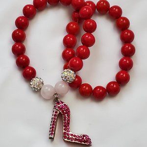 Fuchsia High Heel Bracelet Set